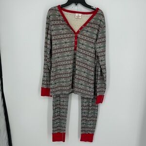 Hanna Andersson Winter Holiday Pajamas Pants Long Sleeve Top Size Medium